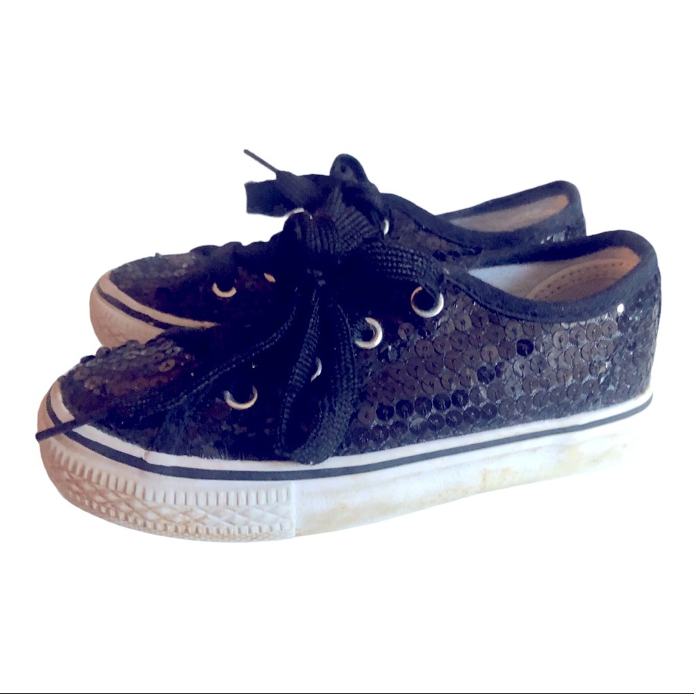 Balera Black Sequins Toddler Shoes